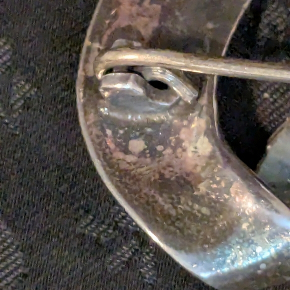 Large Vintage Solid Sterling Silver Marcasite Art Deco Heart Brooch - Picture 10 of 13